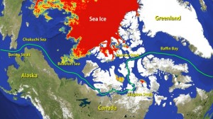 9月7日現在の北極海航路の状況（Global Ice Center調べ）