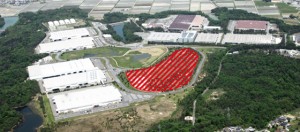 滋賀事業所全景とメガソーラー設置予定地 滋賀事業所全景とメガソーラー設置予定地