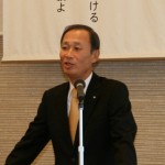 商事始め式で挨拶する日本郵船の工藤社長 商事始め式で挨拶する日本郵船の工藤社長