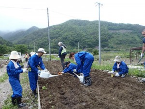 ボランティア活動に取り組む日本郵船社員・OBら