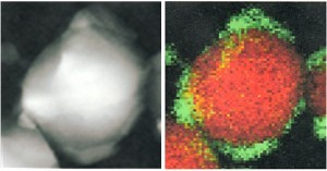 新セリアジルコニア助触媒の電子顕微鏡像（粒径：約30mm）