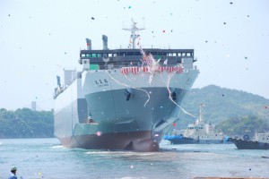 川崎近海、新造RORO船「5代目北王丸」が進水