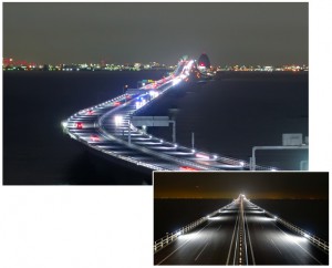 NEXCO東日本、アクアブリッジ全線の照明刷新
