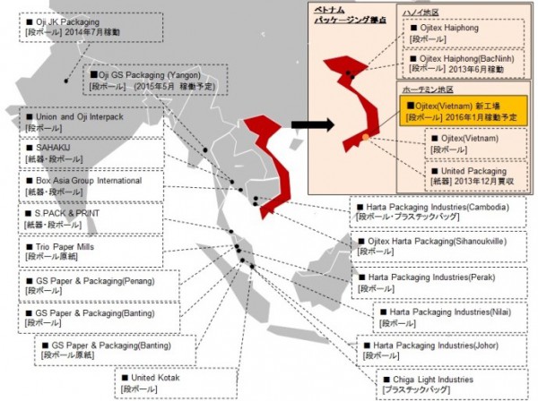 王子HD、ベトナムに段ボール工場新設、投資額30億円