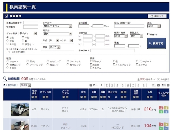 中古トラック在庫検索サイトがモニター会員募集