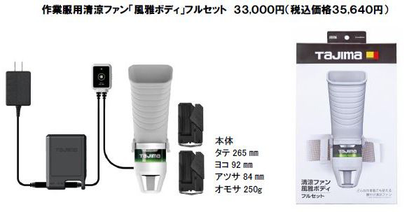 TJMデザイン、作業服･ヘルメットに着脱可能な送風装置2