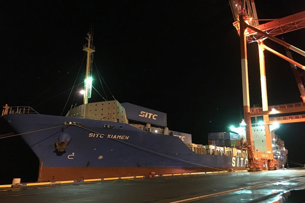 SITC、御前崎港新サービスの第1船が初入港