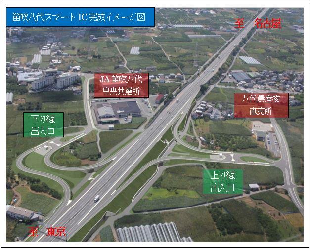 中央自動車道笛吹八代IC、3月26日開通