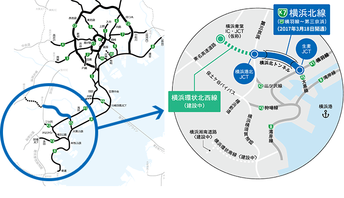 首都高、横羽線-第三京浜間「横浜北線」が3/18に開通